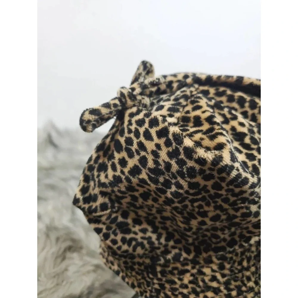 Baby Gap 1/1X 12-24 Mos Cotton Lined Girl's Animal Print Bucket Hat with Bow